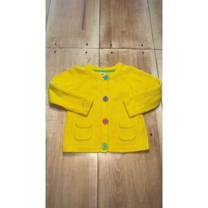 Carter's Toddler Yellow Knit Cardigan Rainbow Buttons Size 4T